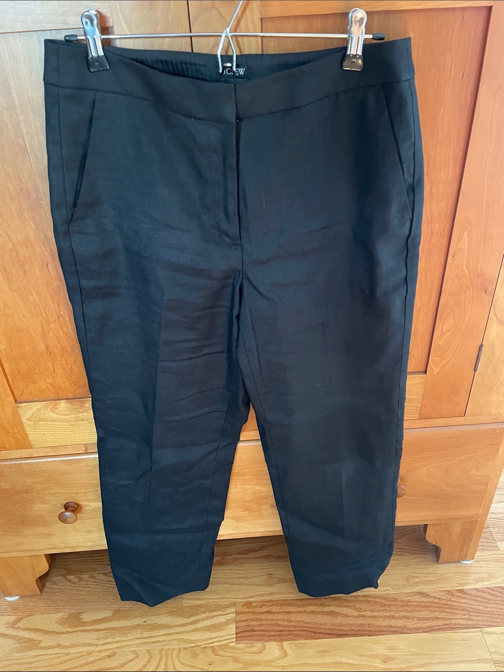 J. Crew Kate Black Women’s Linen Dress Pants - Tailored Straight Leg